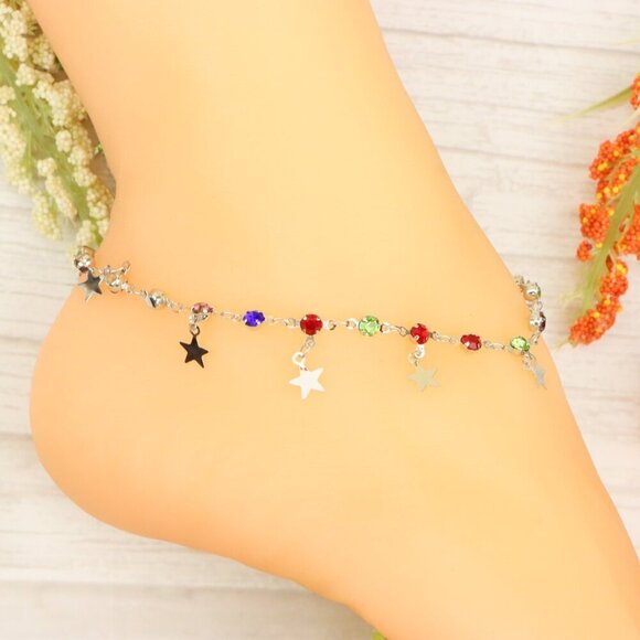 "Handmade Anklet – Elegant & Delicate Jewelry for Women | UNVRC1208 - Picture 3 of 10